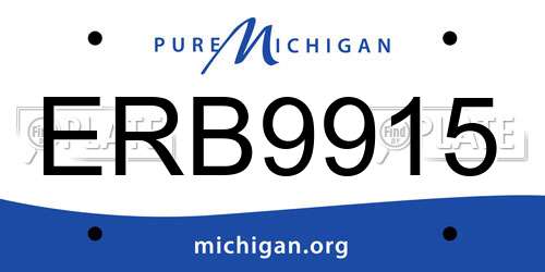 ERB9915 Michigan License Plate