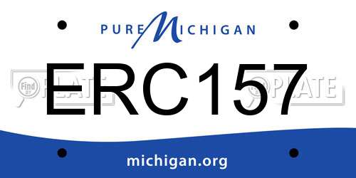 ERC157 Michigan License Plate