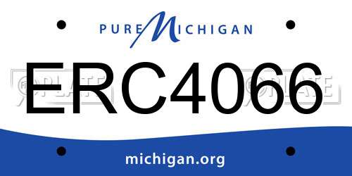 ERC4066 Michigan License Plate