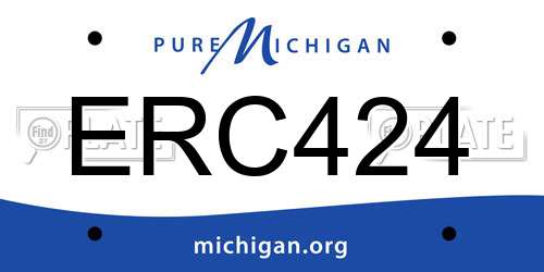 ERC424 Michigan License Plate