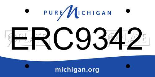 ERC9342 Michigan License Plate