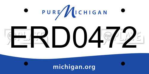 ERD0472 Michigan License Plate