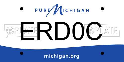 ERD0C Michigan License Plate