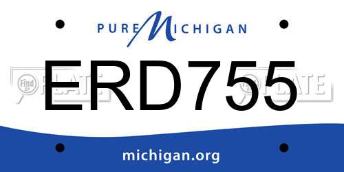 ERD755 Michigan License Plate