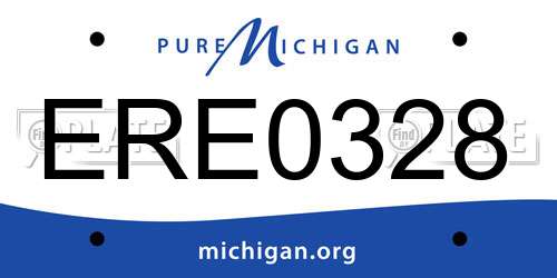 ERE0328 Michigan License Plate