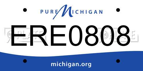 ERE0808 Michigan License Plate