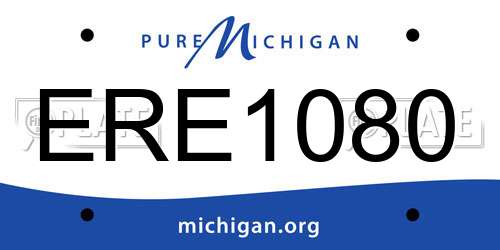 ERE1080 Michigan License Plate