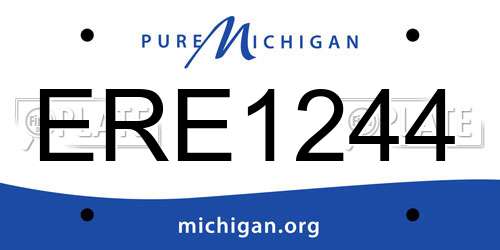 ERE1244 Michigan License Plate