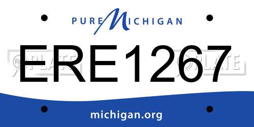 ERE1267 Michigan License Plate