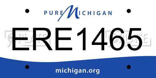 ERE1465 Michigan License Plate