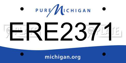 ERE2371 Michigan License Plate