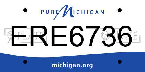 ERE6736 Michigan License Plate