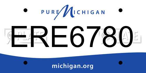 ERE6780 Michigan License Plate