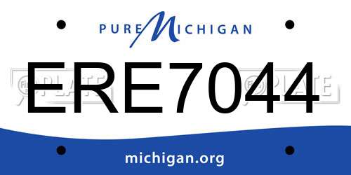 ERE7044 Michigan License Plate