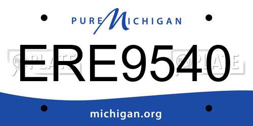 ERE9540 Michigan License Plate