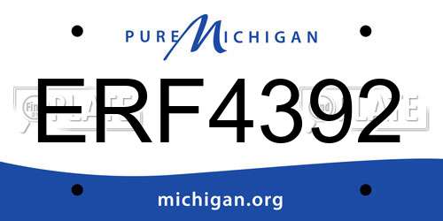 ERF4392 Michigan License Plate