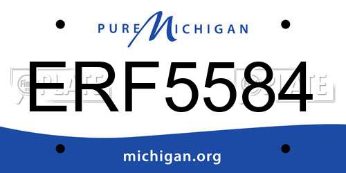 ERF5584 Michigan License Plate