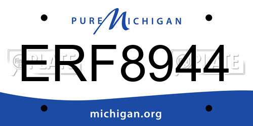 ERF8944 Michigan License Plate
