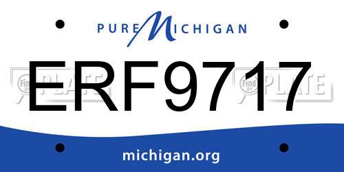 ERF9717 Michigan License Plate