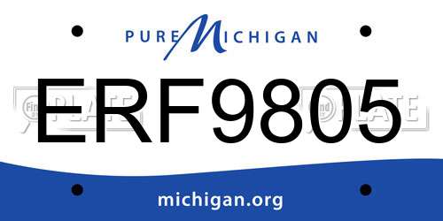 ERF9805 Michigan License Plate