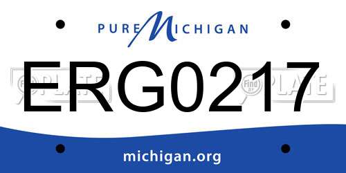 ERG0217 Michigan License Plate