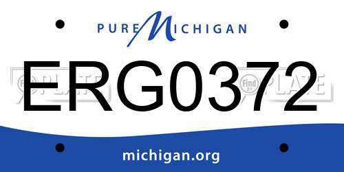 ERG0372 Michigan License Plate