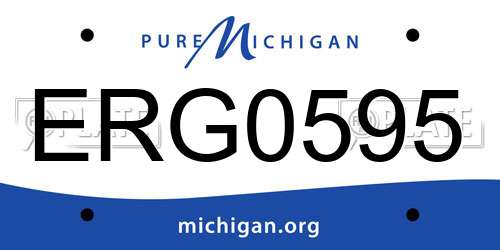ERG0595 Michigan License Plate