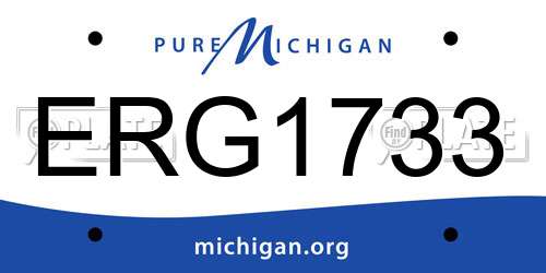 ERG1733 Michigan License Plate