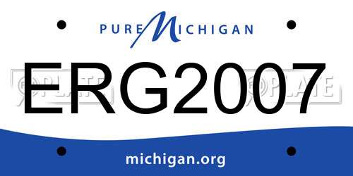 ERG2007 Michigan License Plate