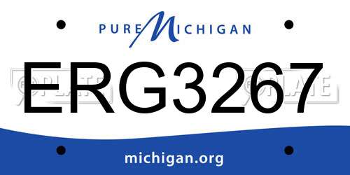 ERG3267 Michigan License Plate