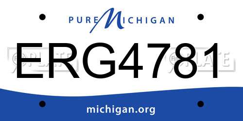 ERG4781 Michigan License Plate