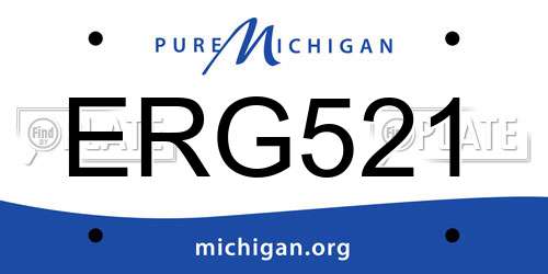ERG521 Michigan License Plate