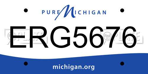 ERG5676 Michigan License Plate