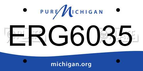 ERG6035 Michigan License Plate