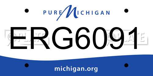 ERG6091 Michigan License Plate