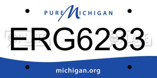 ERG6233 Michigan License Plate