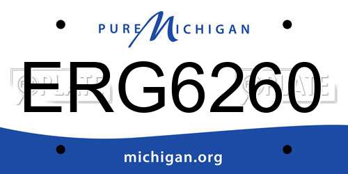 ERG6260 Michigan License Plate