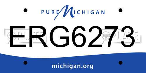 ERG6273 Michigan License Plate