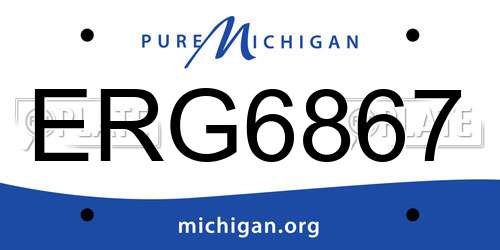 ERG6867 Michigan License Plate
