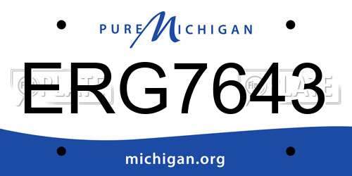 ERG7643 Michigan License Plate