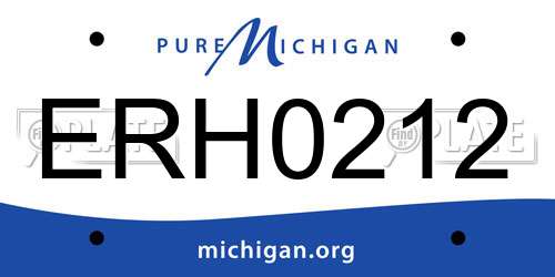 ERH0212 Michigan License Plate