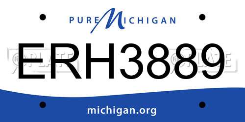 ERH3889 Michigan License Plate