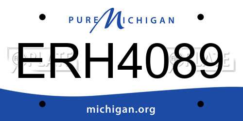 ERH4089 Michigan License Plate