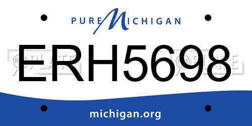 ERH5698 Michigan License Plate