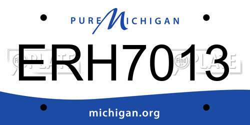 ERH7013 Michigan License Plate