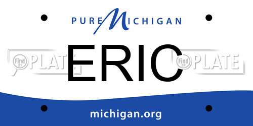 ERIC Michigan License Plate