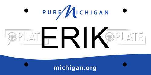 ERIK Michigan License Plate