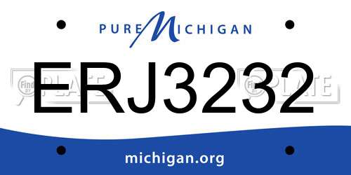 ERJ3232 Michigan License Plate