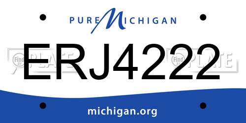 ERJ4222 Michigan License Plate