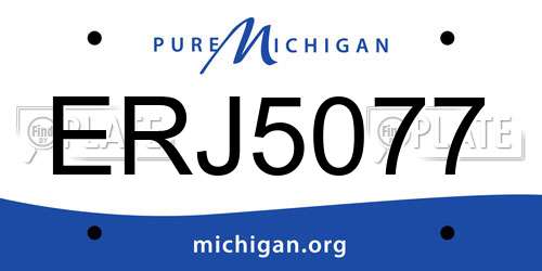 ERJ5077 Michigan License Plate